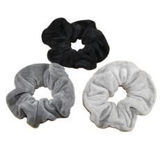 Scrunchies - hair ties - set of 3 - grey & black colours via Frija Omina