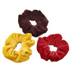 Scrunchies - hair ties - set of 3 - yellow & red colours via Frija Omina