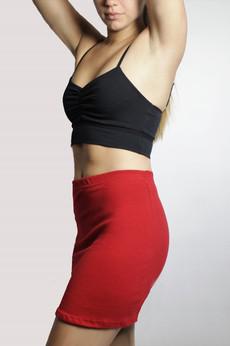 Organic skirt "Snoba", red structure via Frija Omina