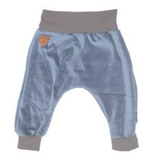 Organic velour pants Hygge mini with growth adaption, light blue via Frija Omina