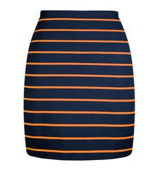 Organic skirt Snoba navy blue + dark yellow stripes via Frija Omina