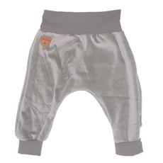 Organic velour pants Hygge mini with growth adaption, light grey via Frija Omina