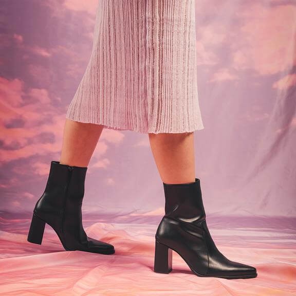 Boots made with plastic-based vegan leather