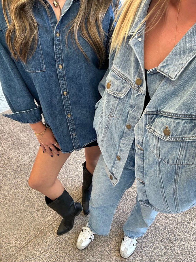 Consumers wearing different types of denim styles