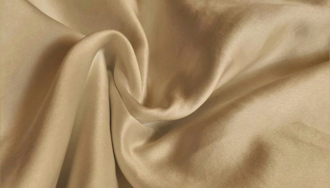 Golden coloured silk fabric