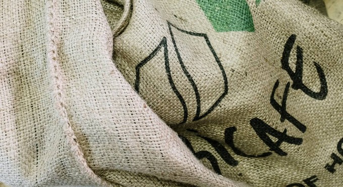 Sacks made with burlap fabric