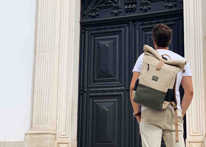 Everyday Backpack in Beige and Green from 8000kicks