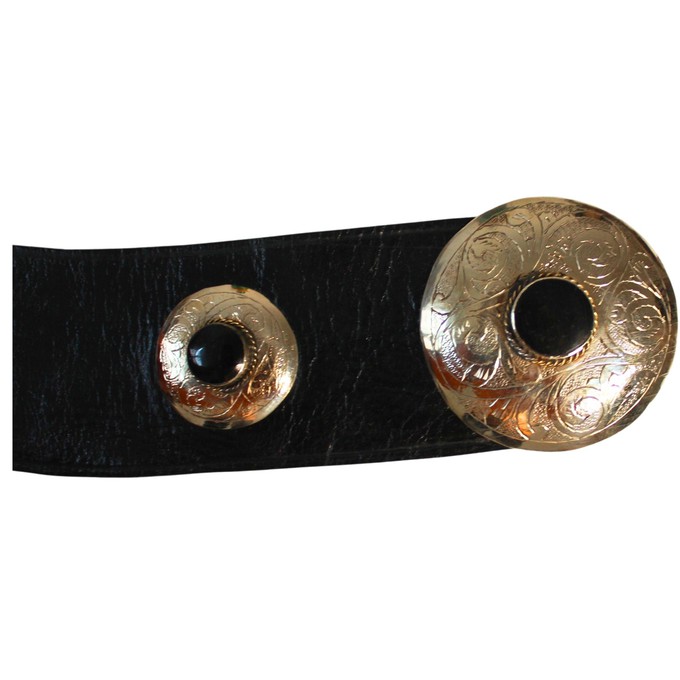 Black Leather Belt with Metal Details from Abury