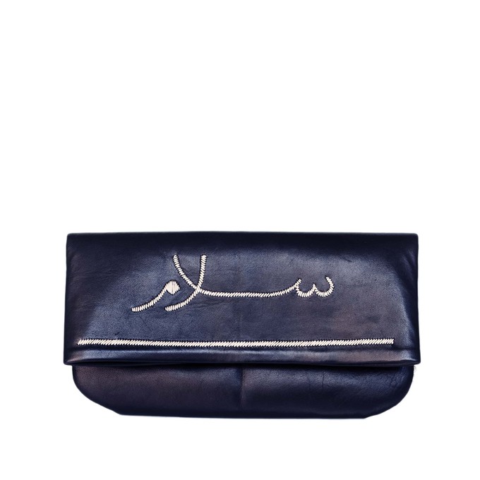 Bestickte Peace Clutch aus Leder from Abury