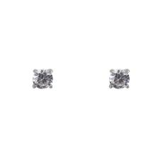 It's a Stone Thing | Earstud Small | Silver Zirconia via AdornPay