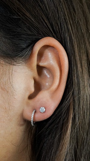 It's a Stone Thing | Earstud Small | Silver Zirconia from AdornPay