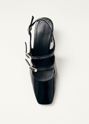 Hanna Onix Black Vegan Leather Pumps from Alohas