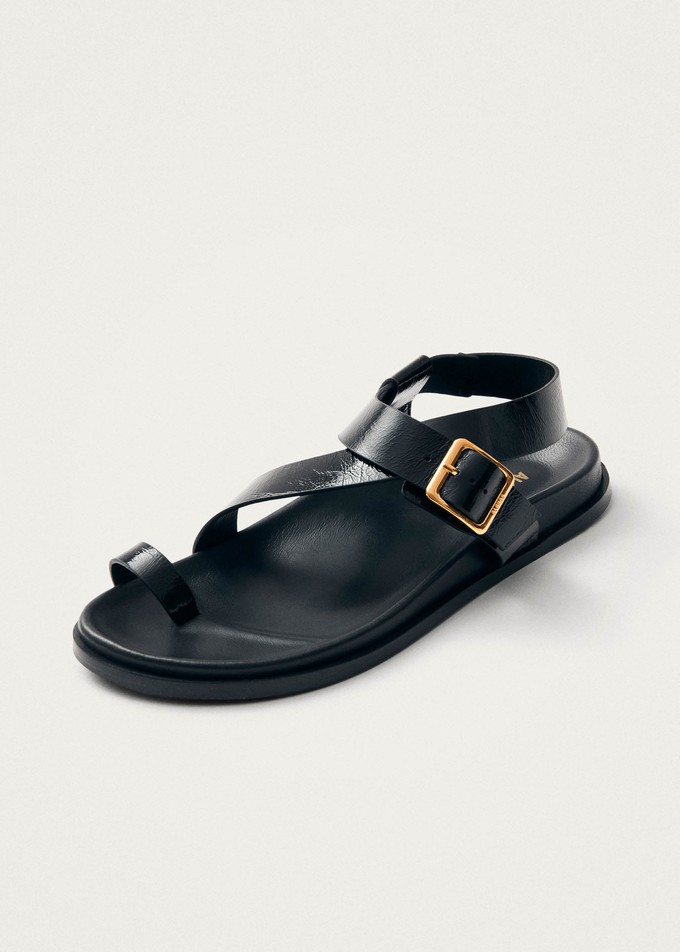 Siren Onix Black Leather Sandals from Alohas