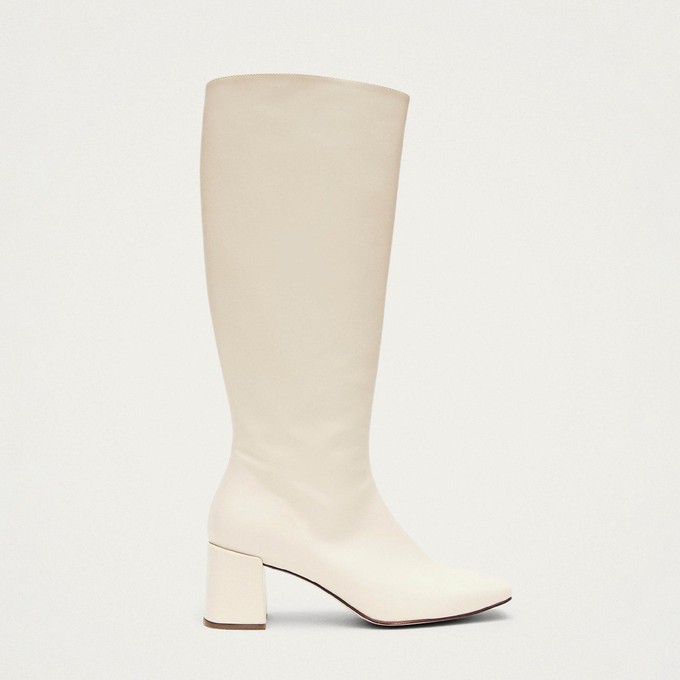 Chalk Warm White Vegan Leather Boots from Alohas