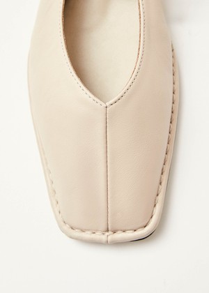 Sway Cream Leather Ballet Flats from Alohas