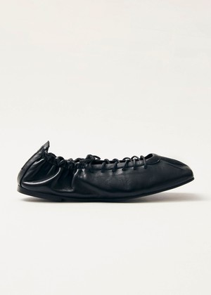 Aureline Black Leather Ballet Flats from Alohas