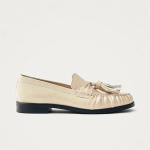 Marietta Onix Cream Leather Loafers from Alohas