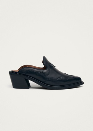 Weston Black Leather Mules from Alohas