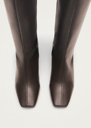 Chalk Umber Brown Vegan Leather Boots from Alohas