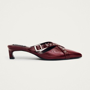 Zyra Onix Burgundy Leather Mules from Alohas