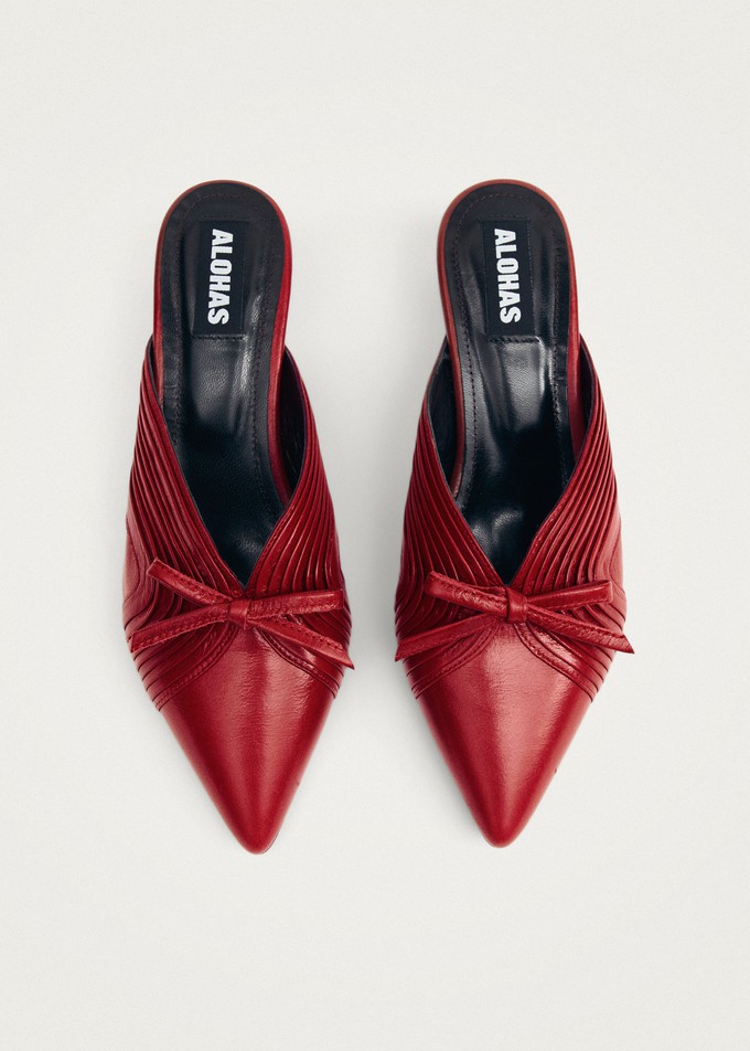 Gayle Red Leather Mules from Alohas