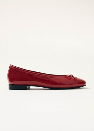 Oriana Onix Red Leather Ballet Flats from Alohas