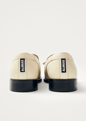 Amour Cream Leather Loafers from Alohas