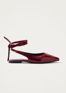 Ribbon Onix Burgundy Leather Ballet Flats via Alohas