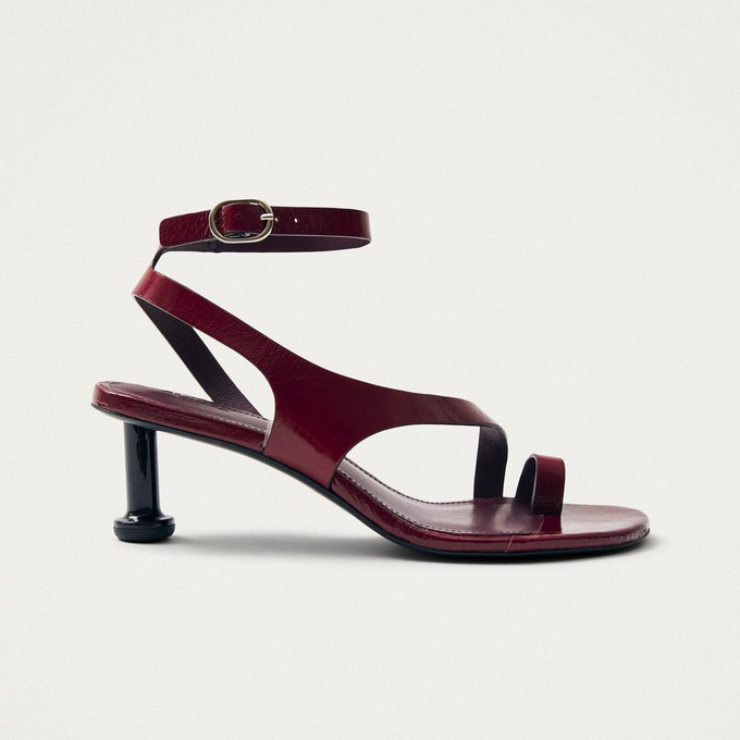 Miquela Onix Burgundy Leather Sandals from Alohas