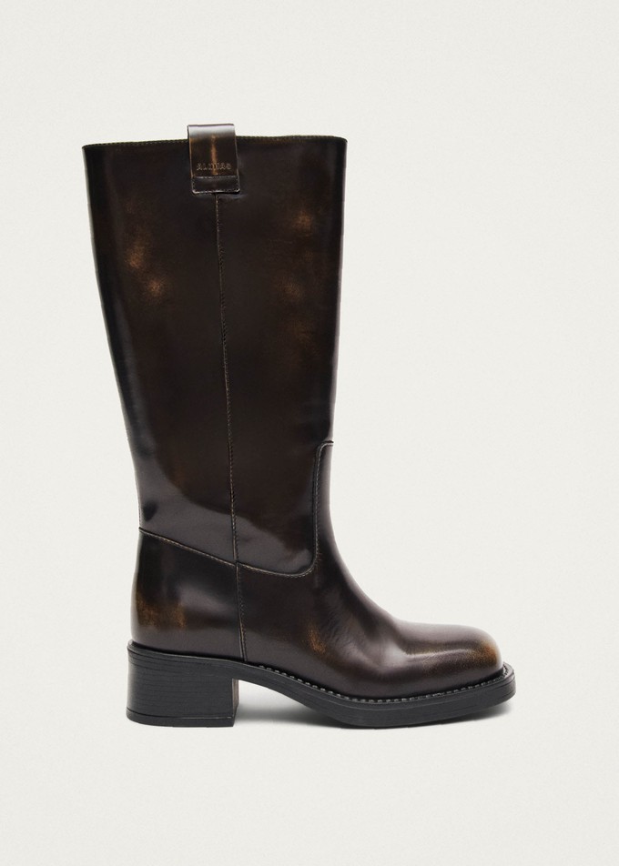 Sajan Brown Leather Boots from Alohas