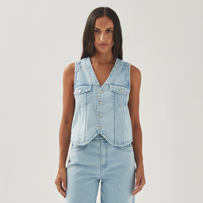 Manuela Light Blue Denim Vest from Alohas