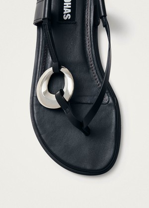 Morosia Black Leather Sandals from Alohas