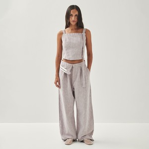 Moca Linen Brown Trousers from Alohas