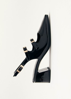 Hanna Onix Black Vegan Leather Pumps from Alohas