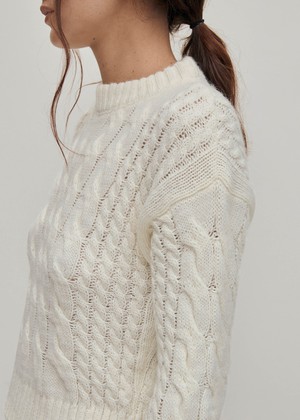 Blossom White Tricot Sweater from Alohas