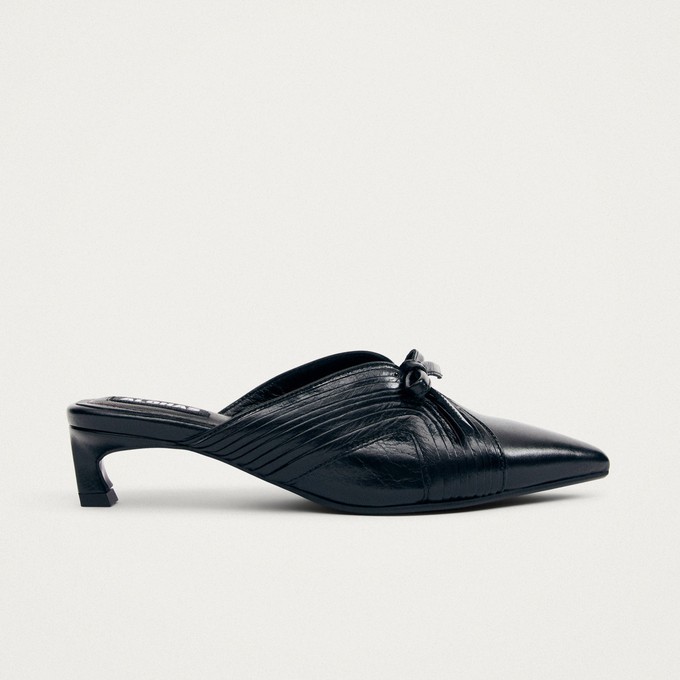 Gayle Black Leather Mules from Alohas