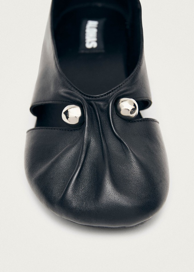 Ravena Black Leather Ballet Flats from Alohas