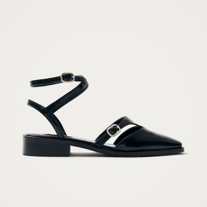 Aveline Black Leather Ballet Flats from Alohas