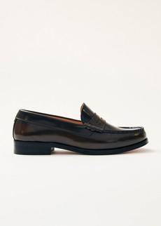 Rivet Brushed Coffee Brown Leather Loafers via Alohas