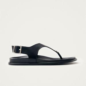 Harbor Black Leather Sandals from Alohas