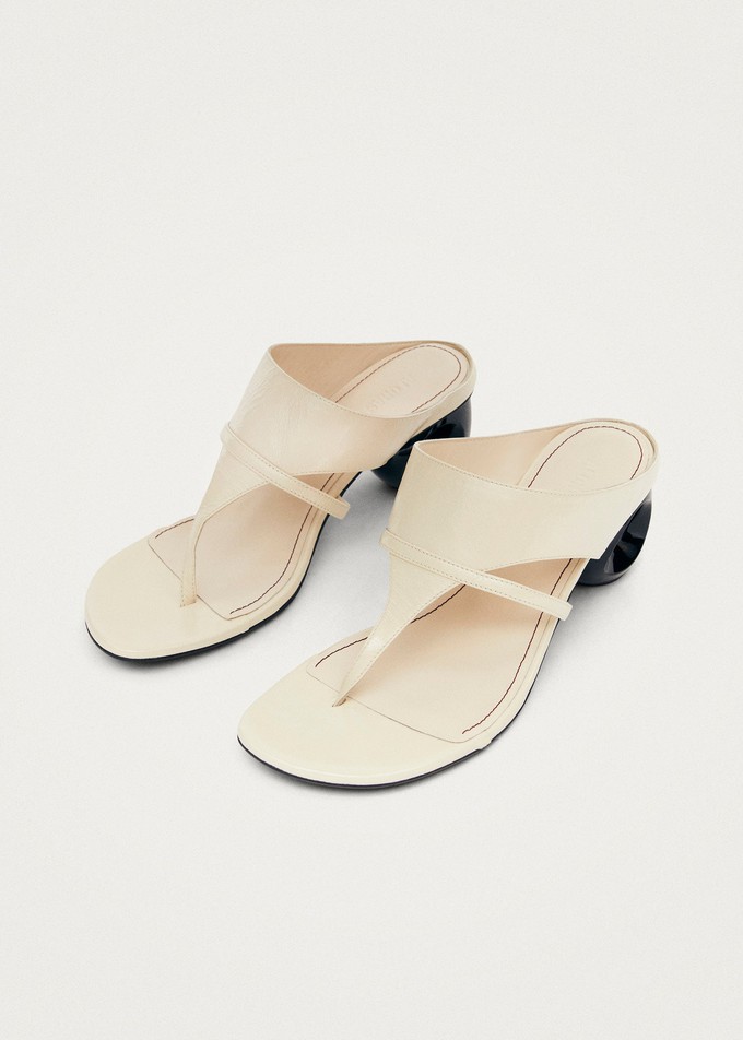 Dystaria Onix White Leather Sandals from Alohas