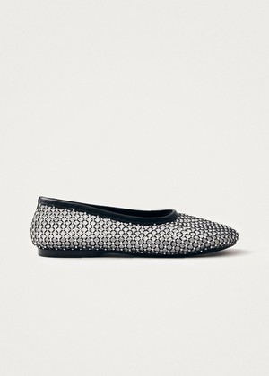 Lorain Mesh Glow Black Ballet Flats from Alohas