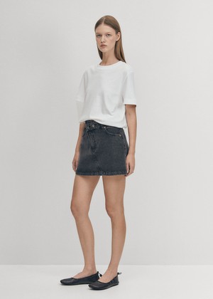 Boston Black Denim Skirt from Alohas