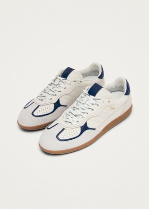 Tb.490 Rife Grain White Navy Leather Sneakers from Alohas