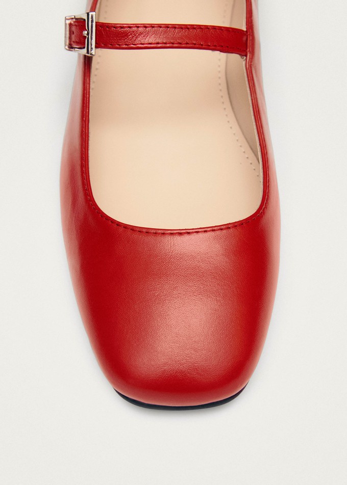 Por Do Sol Red Leather Ballet Flats from Alohas