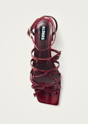 Luzelle Onix Burgundy Leather Sandals from Alohas