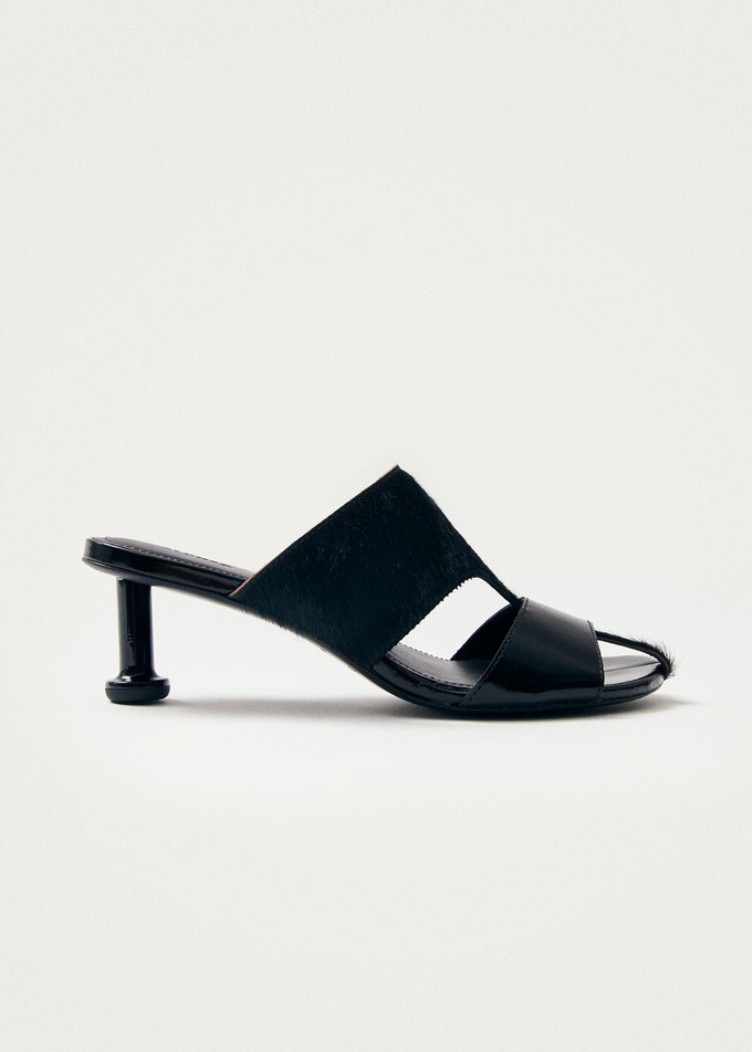 Rhea Soft Black Leather Sandals from Alohas