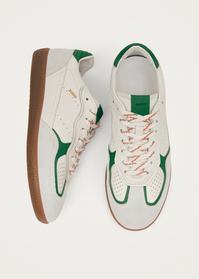 Tb.490 Rife Grain White Grass Green Leather Sneakers from Alohas