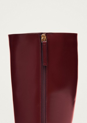 East Sleek Burgundy Leather Boots from Alohas