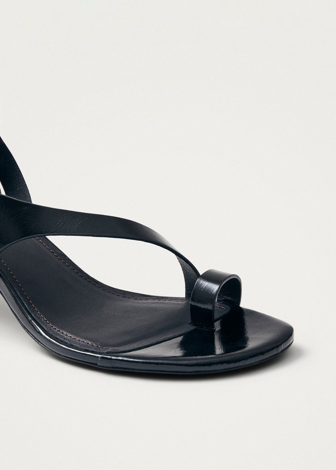 Miquela Onix Black Leather Sandals from Alohas